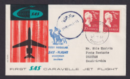 Flugpost Brief SAS Erstflug Caravelle Destination Stockholm Schweden Dhahran - Covers & Documents