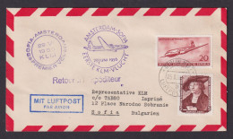Flugpost Brief Air Mail KLM Amsterdam Niederlande Sofia Bulgarein Zuleitung - Cartas & Documentos