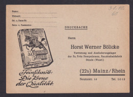 Briefmarken Mainz Reklame Bölicke Tabak Mexiko Post Rauchen Bundesrepublik - Cartas & Documentos