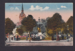 Ansichtskarte Litho Aachen NRW Kaiserplatz Springbrunnen Kirche Strassenbahn - Andere & Zonder Classificatie