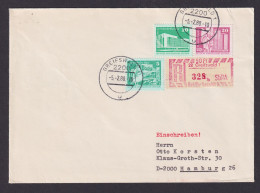 DDR R Brief MIF Aufbau Plus Einschreibemarke 50 Pfg. Gebühr Bezahlt Greifswald - Cartas & Documentos