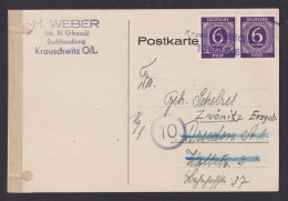 Briefmarken Besetzung Ganzsache MEF 6 Pfg. Gemeinschaft Notstempel Krauschwitz - Sonstige & Ohne Zuordnung