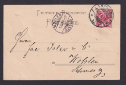 Briefmarken Deutsches Reich Reklame Werbung Vordruck Postkarte C.L. Petersen - Lettres & Documents