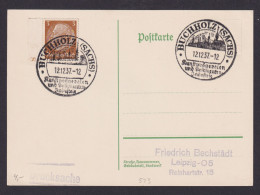 Briefmarken Deutsches Reich Brief SST Buchholz Sachsen Auf Karte N Leipzig - Covers & Documents