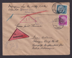 Deutsches Reich Nachnahme Brief MIF Hindenburg Landpoststempel Radach über - Storia Postale