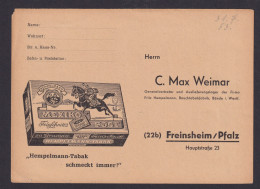 Freinsheim Pfalz Reklame C. Max Weimar Tabak Mexiko Post Rauchen Bundesrepublik - Storia Postale