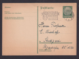 Briefmarken Deutsches Reich Ganzsache Selt. Masch.St Theater Karlsuhe Baden - Briefe U. Dokumente