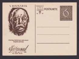 Briefmarken Deutsches Reich Ganzsache WHW Winterhilfswerk Von Bismarck 1939 - Lettres & Documents