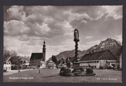 Ansichtskarte Anger Bayern Oberbayern Dorfplatz Denkmal Kirche - Other & Unclassified