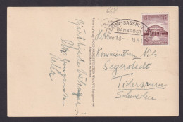 Bahnpost Ansichtskarte Berlin Sassnitz Deutsches Reich EF 668 Breslau Sportfest - Storia Postale