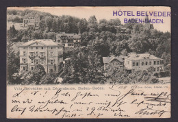 Ansichtskarte Baden Baden Baden Württemberg Gastronomie Hotel Belvedere Villa - Other & Unclassified