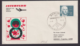 Flugpost Brief Air Mail DDR Interflug IL 62 Berlin Moskau EF 1538 1.8.1970 - Cartas & Documentos