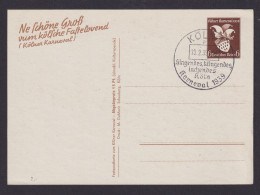 Köln NRW Deutsches Reich Drittes Reich Ganzsache SST Köln Karneval 1939 - Covers & Documents