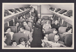 Schweiz Flugpost Ansichtskarte Swissair Douglas DC-6B Passagierteil Intr Foto AK - Airships