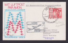 DDR Flugpost EF 1899 Aufbau Leipzig BPA Messe Sonderflug Brüssel Belgien - Covers & Documents