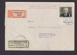 Briefmarken DDR R Brief Pieck III Unterrand Druckvermerk Zwickau Donaueschingen - Cartas & Documentos