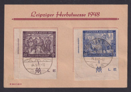 Briefmarken SBZ Gedenkblatt Bogenecke Eckrand 198-199 Leipzig Messe Nicht - Autres & Non Classés