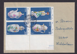 Briefmarken DDR Zusammendruck Brief Meissener Porzellan Mit Gezähnten Leerfeld - Storia Postale