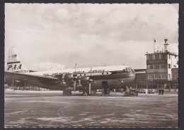 Flugpost Ansichtskarte Pan American World Airways Flugzeug Flughafen Düsseldorf - Zeppeline