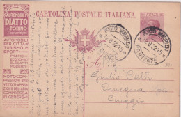 1921  INTERO Postale  25c Con  Pubblicità AUTOMOBILI DIATTO Automobili Da Turismo Veicoli Industriali - Auto's