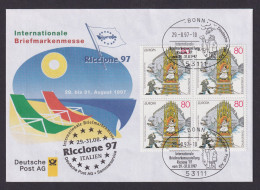 Philatelie Viererblock Briefmarkenmesse Riccione 1997 Italien SST Bonn - Covers & Documents