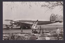 Flugpost Ansichtskarte Lufthansa Lockheed Super G Contellation Rhein Main - Zeppeline