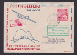 Flugpost Postsegelflug DDR Meiningen Detmar Philatelie Notlandung Sonneberg - Brieven En Documenten