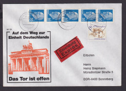 Briefmarken DDR Brief Einheit Deutschland Berlin Brandenburger Tor Ab Sonneberg - Cartas & Documentos