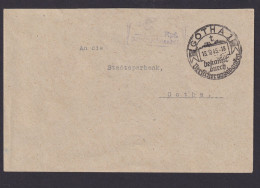 Briefmarken SBZ Brief Gebühr Bezahlt 8 Rpf. Gotha Mit SST Ortsbrief 18.10.1945 - Autres & Non Classés