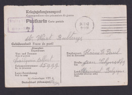 Kriegsgefangenenpost Ab Deutschland Gefangenennr. 15999 STALAG Hainaut Belgien - Altri & Non Classificati