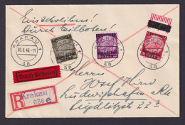 Besetzung Polen Generalgouvernement Eilboten R Brief Krakau Ludwigshafen Rhein - Other & Unclassified