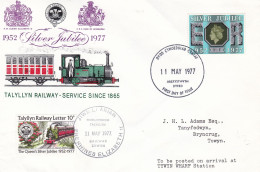 GB Engeland 1977 FDC Talyllyn Railway Service Silver Jubilee  11-05-1977 - Trains