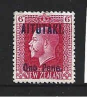 Aitutaki 1916 - 1917 Overprints On NZ KGV Perf 14 X 14.5 6d Carmine Mint - Aitutaki