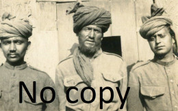 PHOTO FRANCAISE - PORTRAIT DE SOLDATS INDIEN - HINDOU HINDI A SENLIS 1918 OISE - GUERRE 1914 1918 - War, Military