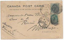 CANADA CP Entier Postal Càd WINDSOR 1902 P / MARTINIQUE Bonne Destination - Brieven En Documenten