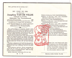 DP Josephina Vandevelde ° Doel 1889 † Beveren Waas 1951 Van Craenenbroeck // Cabouter De Maeyer Haubourdin Vercruyssen - Images Religieuses