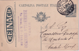1919 Intero  Postale  15c Con  Pubblicità  REINACH LUBRIFICANTI PER AUTOMOBILI - Autos