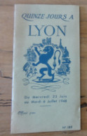 LYON , Dépliant Touristique , 1948 ................ Caisse-27 - Dépliants Touristiques