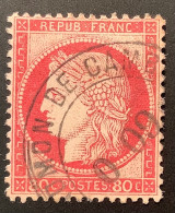France #57 SUP Oblit Cad  ESPAGNOL "ADMON DE CAMBIO" 1872 80c Rose Cérès (España Espagne Spain Postmark Ship Mail - 1871-1875 Cérès