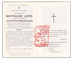 DP Mathilda Leys ° Sinaai Sint-Niklaas 1877 † 1945 X Alfons De Weggheleire // Coppens Vandenbossche - Imágenes Religiosas