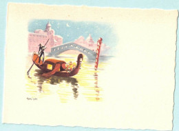 RARE FANTAISIE MIGNONNETTE DENTELEE ILLUSTRATEUR SIGNE MARIGNY THEME GONDOLIER GONDOLE VENISE - Other & Unclassified