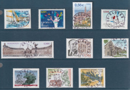 FRANCE 2009 LOT DE 10 TIMBRES OBLITERE A DATE YT 4334 + 4335 + 4337 +4347 + 4370 + 4391 + 4392 + 4393 + 4401 + 4422 - Gebruikt