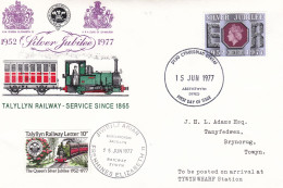 GB Engeland 1977 FDC Talyllyn Railway The Queen's Silver Jubilee 15-06-1977 - Eisenbahnen