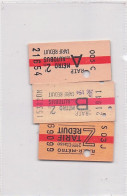 R.A.T.P - TICKET METRO Paris - Lot 6 Tickets Metro - 2eme Classe Demi Tarif - Parfait Etat - Europa