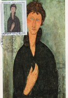 Carte  Maxi1980 Premier Jour : MODIGLIANI ,femme Aux Yeux Bleus - 1980-1989