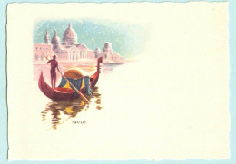 RARE FANTAISIE MIGNONNETTE DENTELEE ILLUSTRATEUR SIGNE MARIGNY THEME GONDOLIER GONDOLE VENISE - Otros & Sin Clasificación