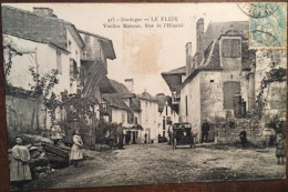 Cpa 24 Dordogne Le Fleix, Vieilles Maison, Rue De L'Hôpital, écrite En 1905 - Altri & Non Classificati