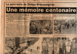 Le Pont - Levis De Strépy - Bracquegnies , Mai 1991 , Ancien Article De Journal - Non Classés