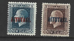 Aitutaki 1917 - 1918 Overprints On NZ KGV Perf 14 X 14.5 2.5d & 3d MLH - Aitutaki