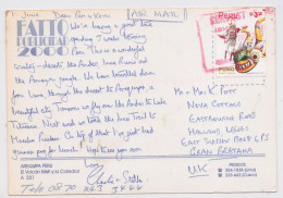 Pérou Peru Carte Postale Timbre Sello Bailes Tipicos Stamp Air Mail Postcard 2000 - Perú